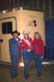 Bob and Paulette present trailer to Ashley Andrews, Miss Rodeo North Dakota